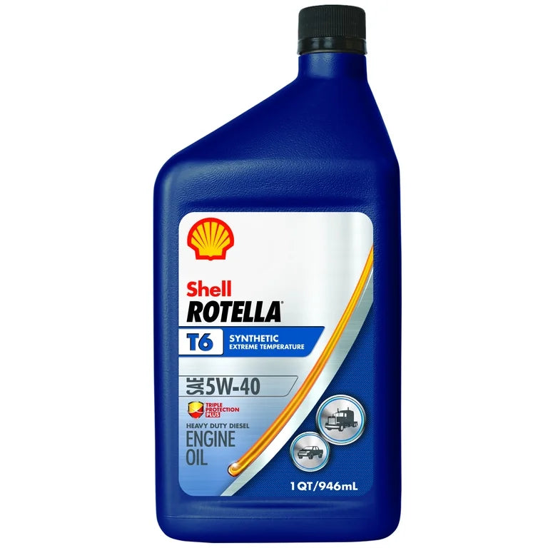 SHELL T6 ENGINE OIL 5W-40 1 QT (SHOP BULK)