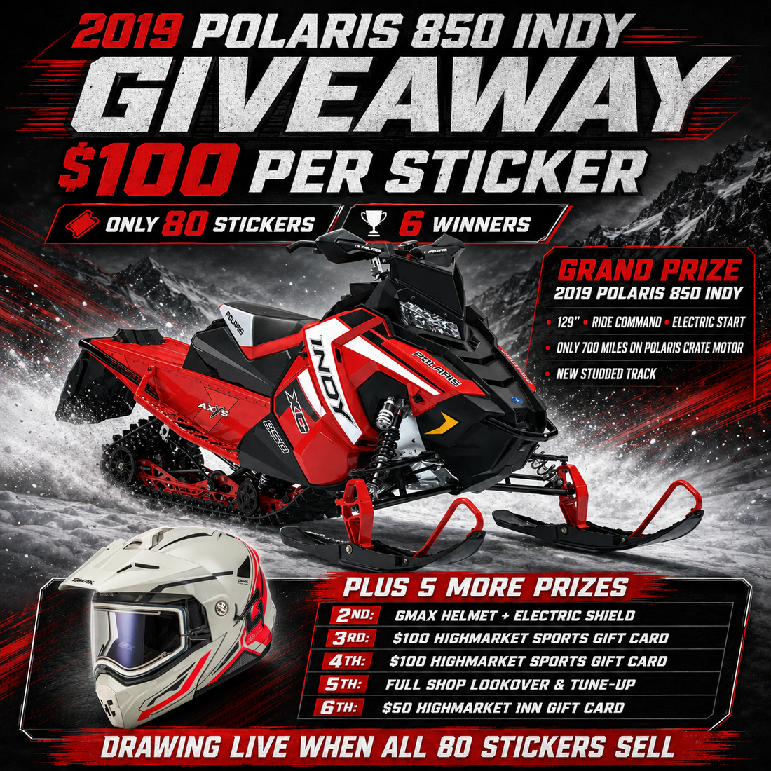 Buy a Sticker win a Polaris 850!